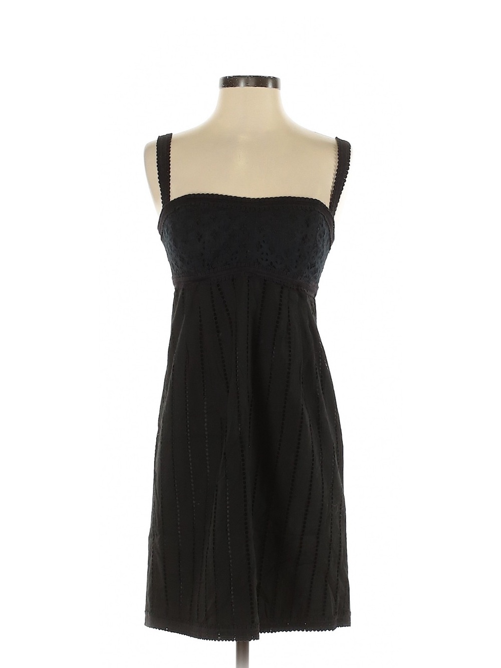 NWOT Andrew Gn Black Strappy Eyelet Lace Mini Dress